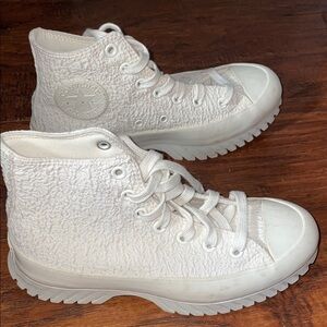 Converse Women's Textured White High-Top Sneakers